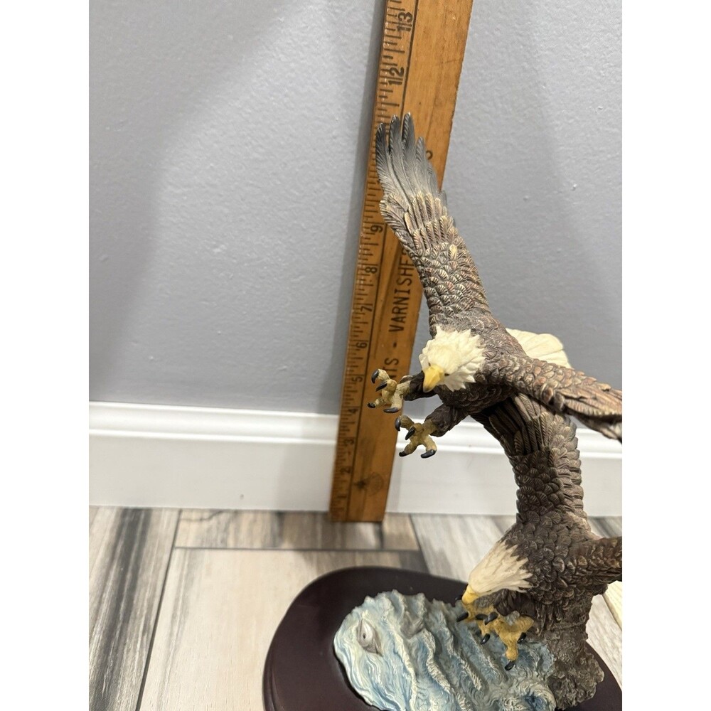 Da Vinci Collection Bald Eagle Figurine Double Eagle Resin Statue 11 Inch Decor